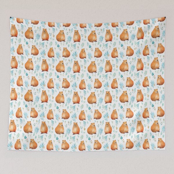 Item preview, Capybara's Delight: A Joyful Watercolor Celebration designed and sold by qoodesignstudio.