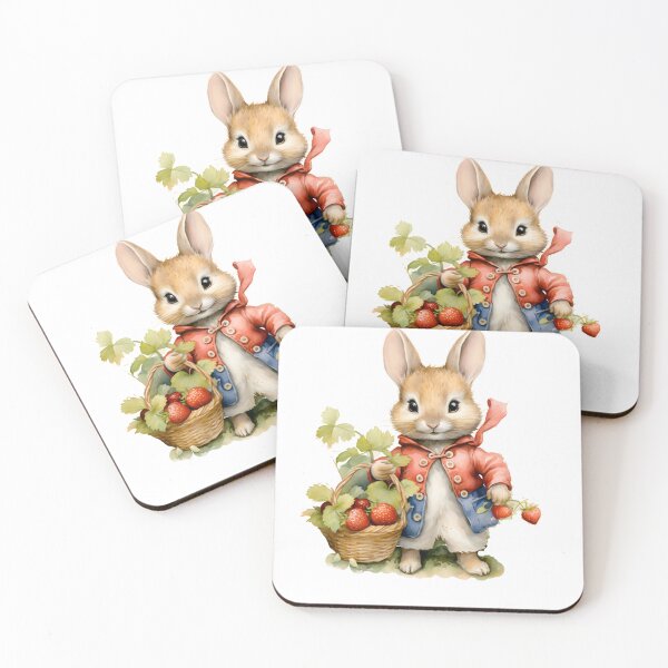 Item preview, Cute Bunny Rabbit pick up Strawberry designed and sold by BellaLawi.