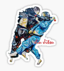 Jitsu-Blue - Bjj /Jiu-Jitsu Painting - Design By Kim Dean Sticker