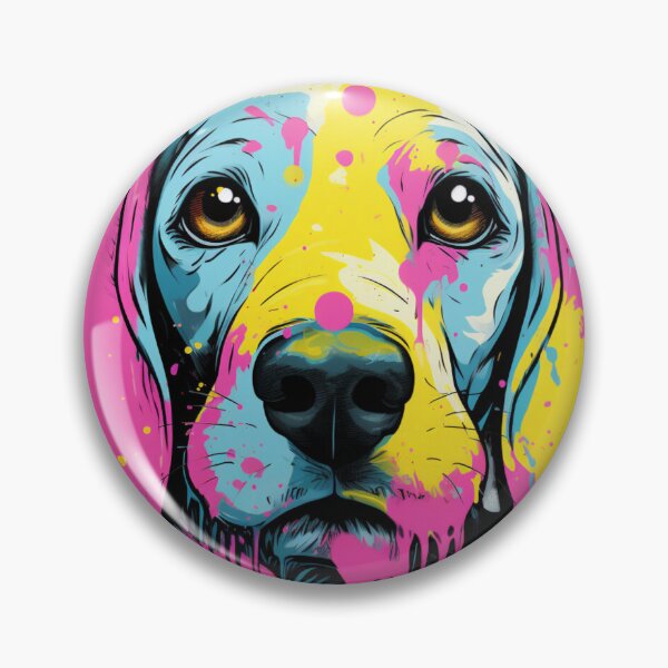 Item preview, a doggy with a pink blob dipped in blue and pink designed and sold by AceILA.