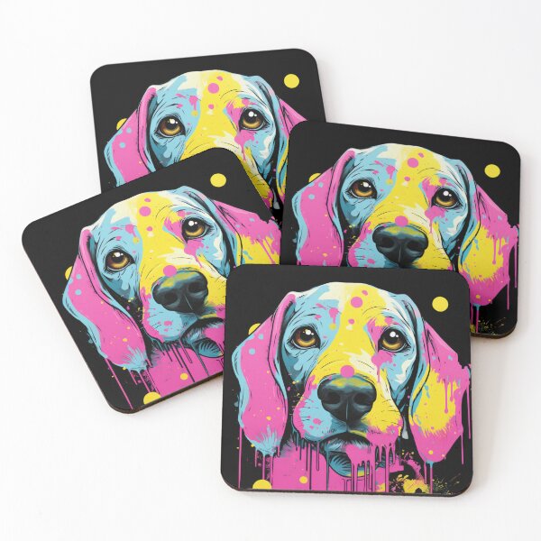 Item preview, a doggy with a pink blob dipped in blue and pink designed and sold by AceILA.