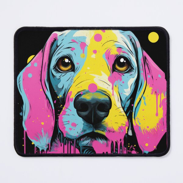 Item preview, a doggy with a pink blob dipped in blue and pink designed and sold by AceILA.