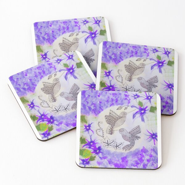 Item preview, Hummingbird couple in Purple  designed and sold by Kiruthikaarts.