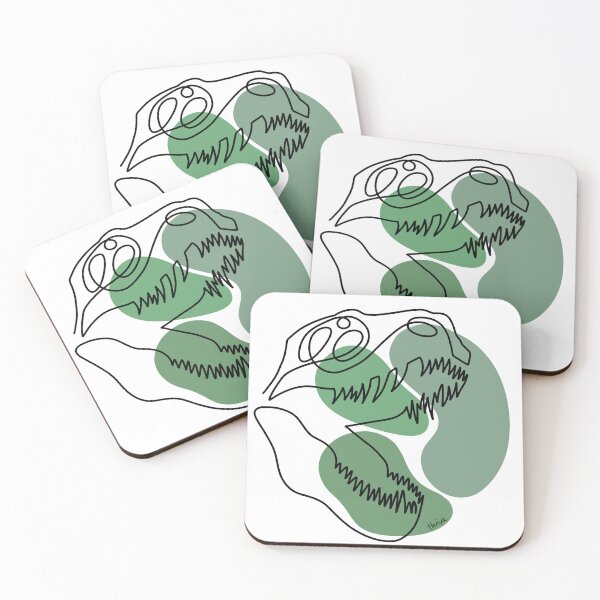 Item preview, Tyrannosaurus Rex lineart green designed and sold by thrine.