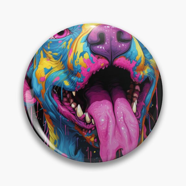 Item preview, a doggy with a pink blob dipped in blue and pink designed and sold by AceILA.