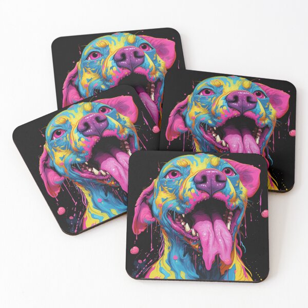 Item preview, a doggy with a pink blob dipped in blue and pink designed and sold by AceILA.