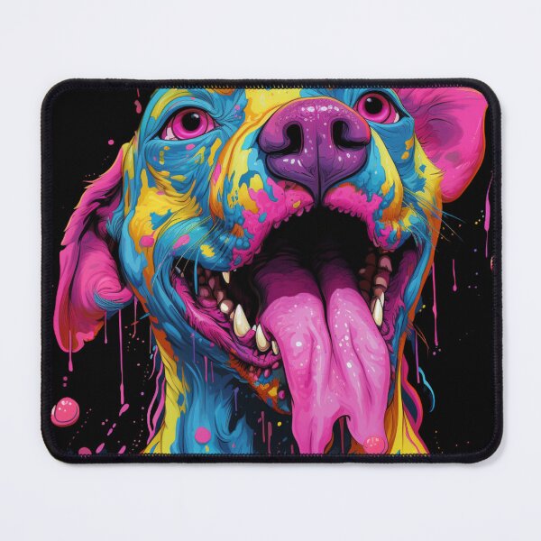 Item preview, a doggy with a pink blob dipped in blue and pink designed and sold by AceILA.