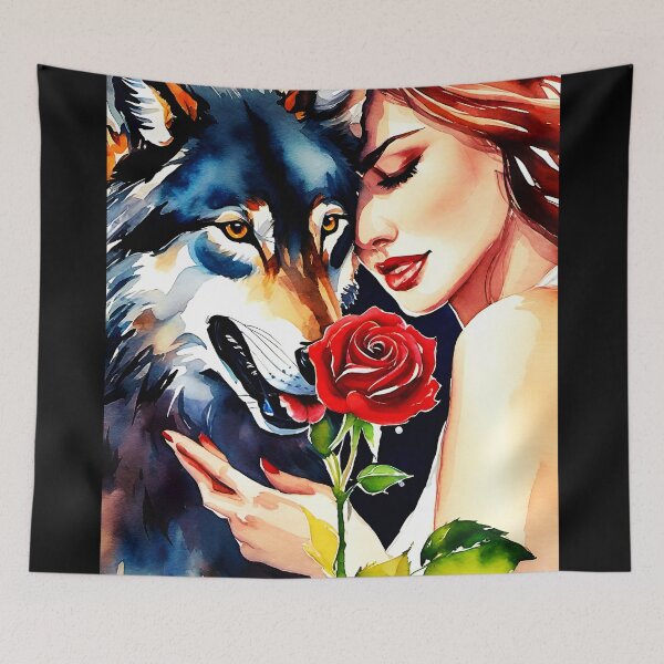 Item preview, Woman & Her Wolf 2. Digital Art From WallsOffame designed and sold by WallsOfFameAust.