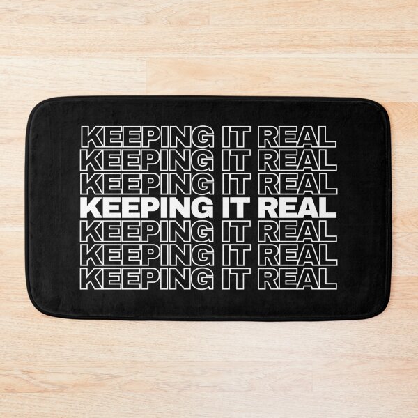 Item preview, Keeping it real mantra in black and white designed and sold by Rosefurn.
