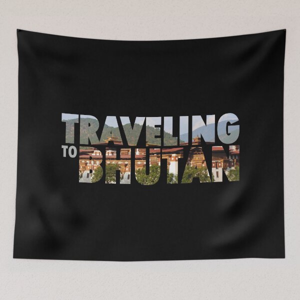 Item preview, "Traveling to Bhutan: Scenic Punakha Dzong Views in Typography designed and sold by ShubhankarK.