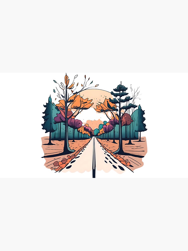 Thumbnail 7 of 7, Cap, Autumn Forest Minimalistic Drawing designed and sold by Patricks-Art.