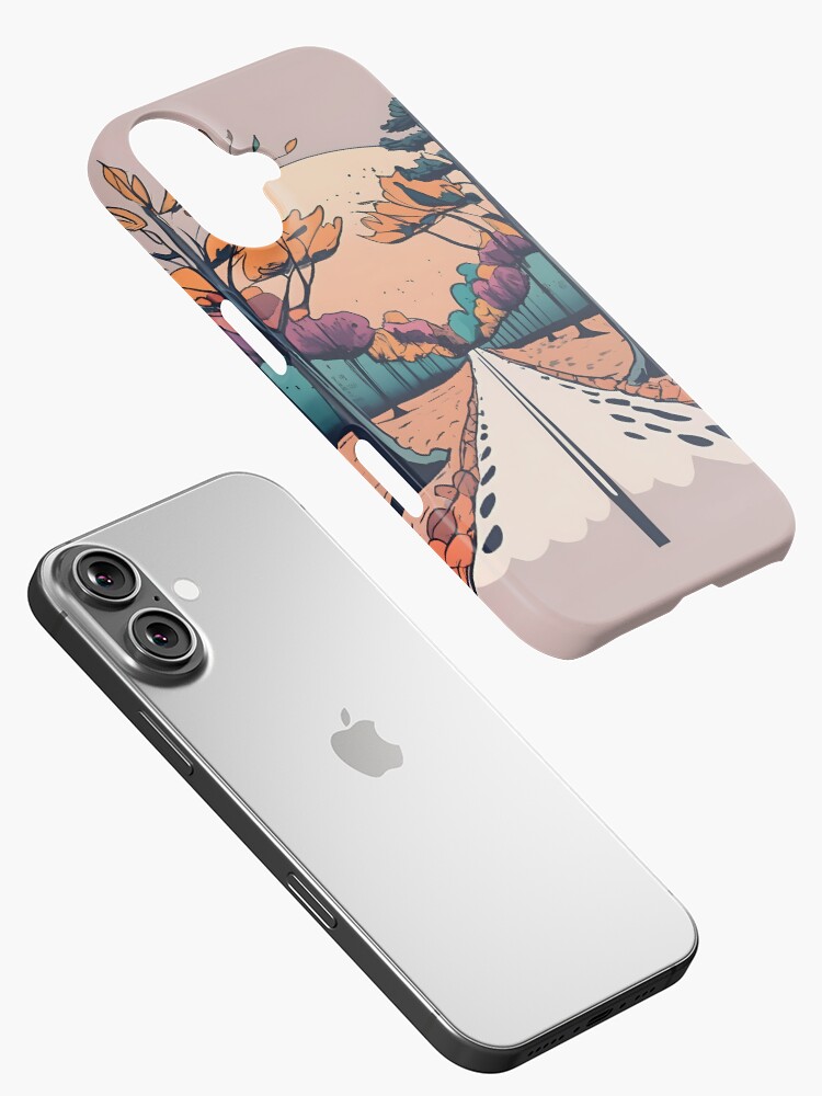 Thumbnail 2 of 4, iPhone Case, Autumn Forest Minimalistic Drawing designed and sold by Patricks-Art.