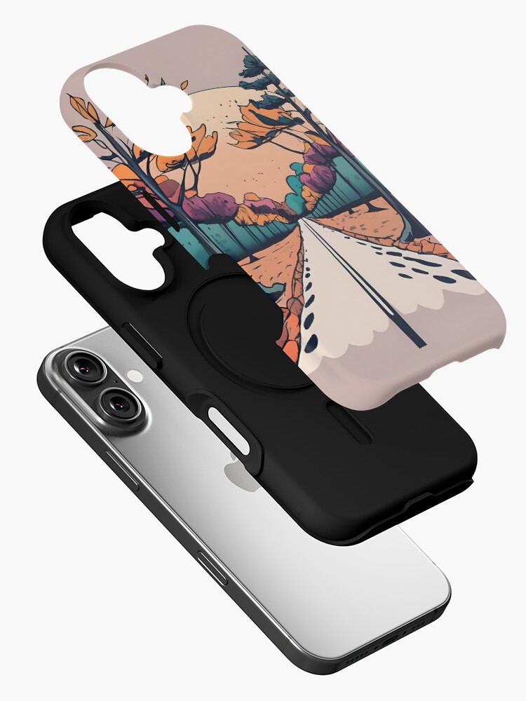 Thumbnail 2 of 4, iPhone Case, Autumn Forest Minimalistic Drawing designed and sold by Patricks-Art.