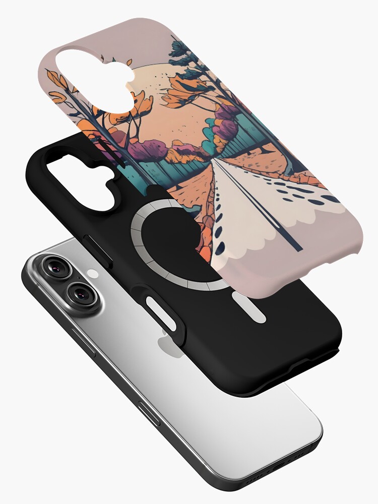 Thumbnail 2 of 4, iPhone Case, Autumn Forest Minimalistic Drawing designed and sold by Patricks-Art.