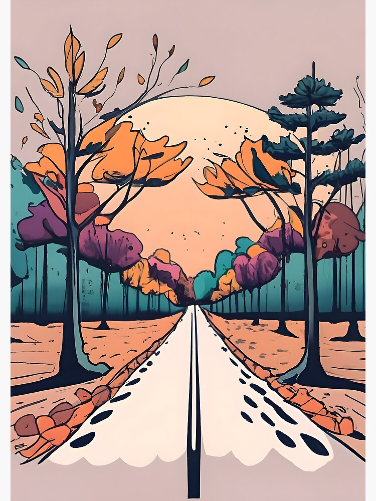 Thumbnail 3 of 3, Journal, Autumn Forest Minimalistic Drawing designed and sold by Patricks-Art.