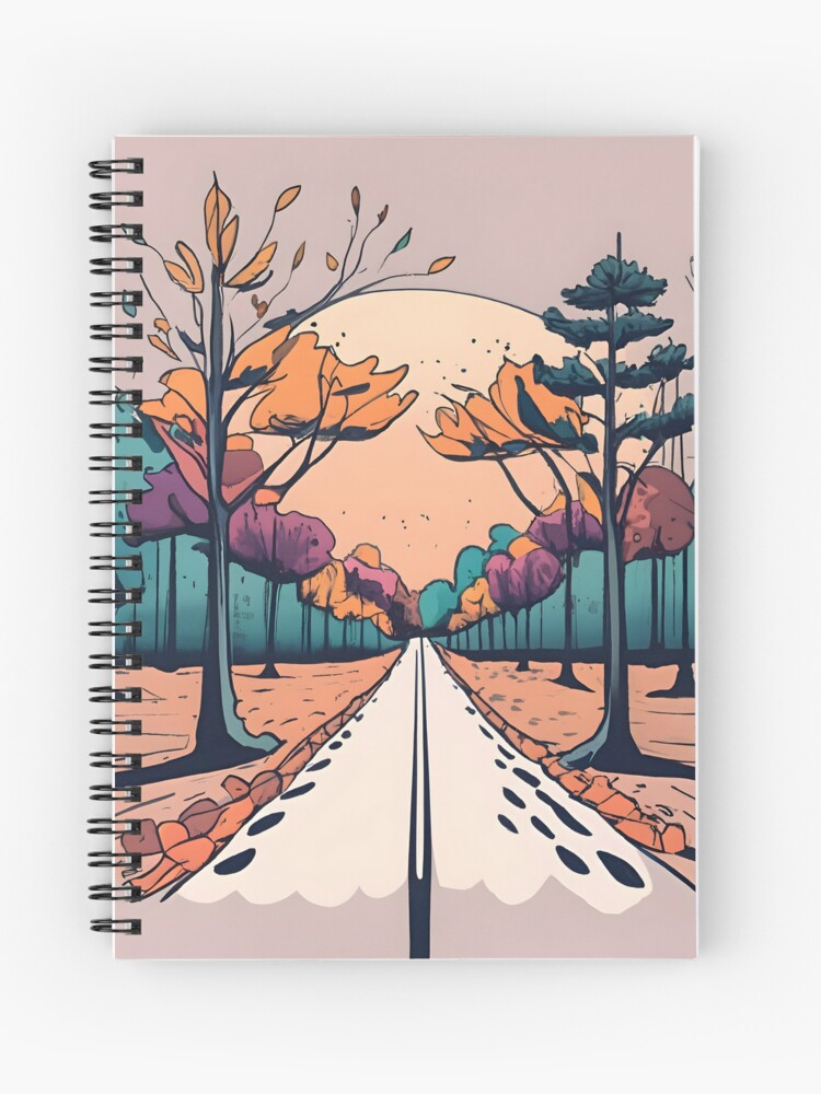 Thumbnail 1 of 3, Journal, Autumn Forest Minimalistic Drawing designed and sold by Patricks-Art.