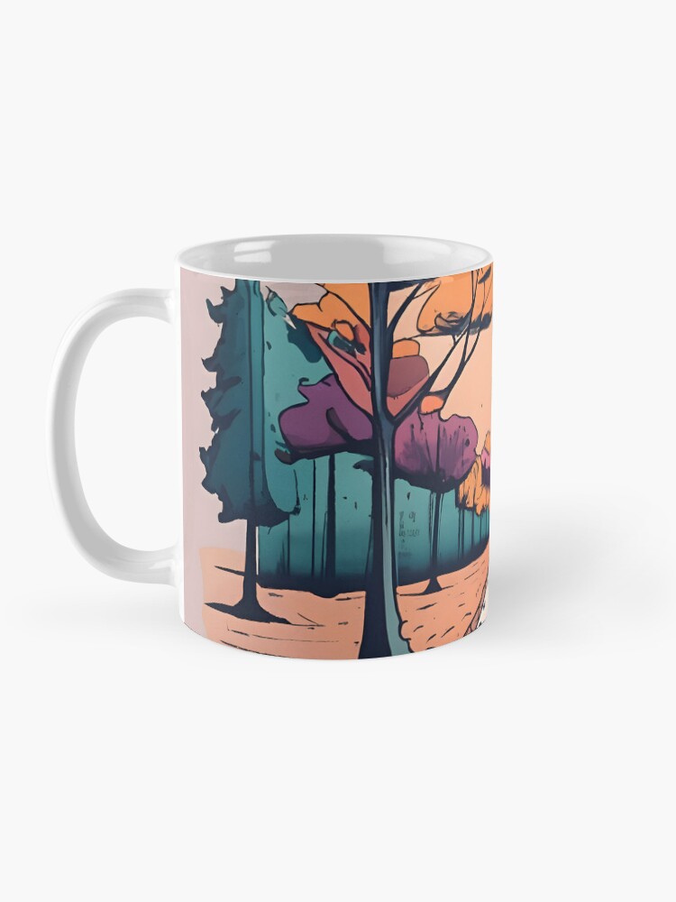Thumbnail 3 of 6, Coffee Mug, Autumn Forest Minimalistic Drawing designed and sold by Patricks-Art.