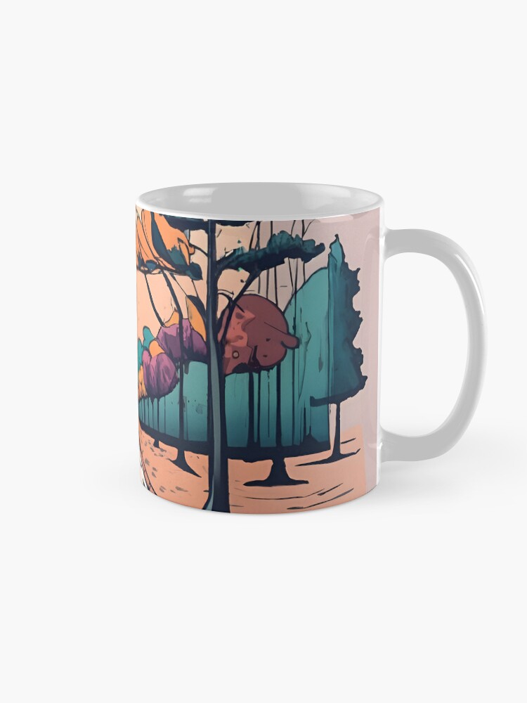 Thumbnail 5 of 6, Coffee Mug, Autumn Forest Minimalistic Drawing designed and sold by Patricks-Art.