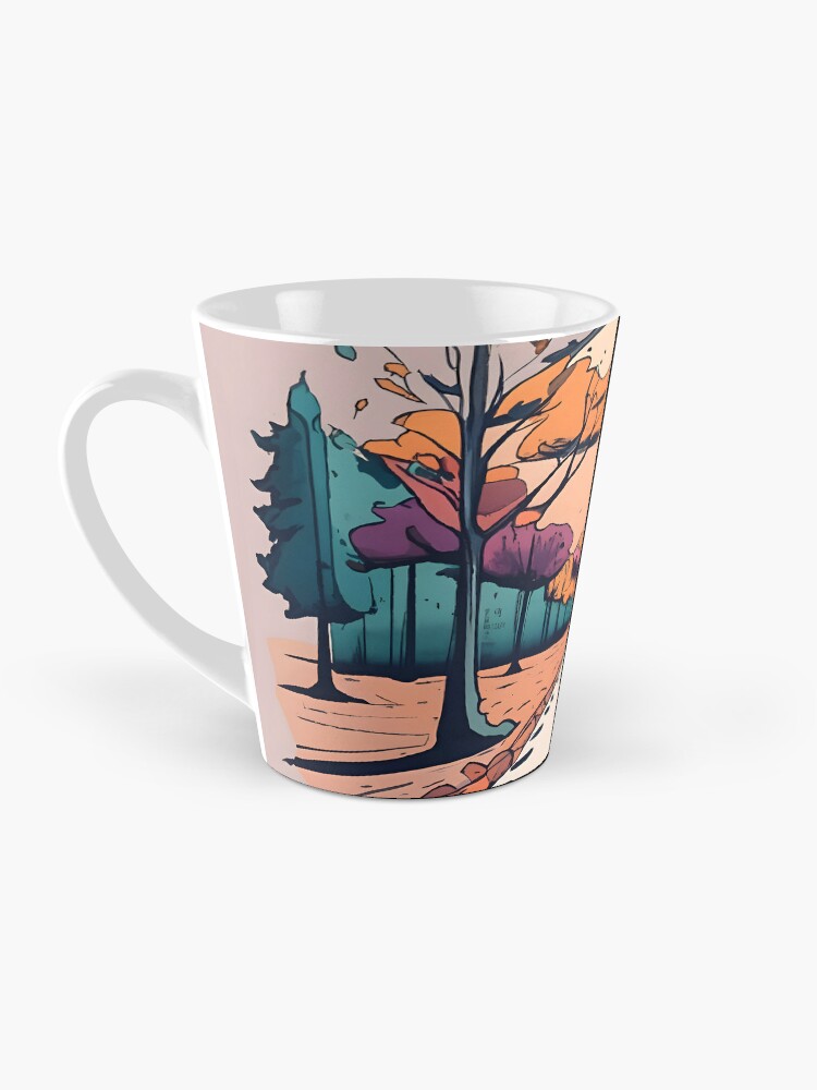 Thumbnail 3 of 4, Coffee Mug, Autumn Forest Minimalistic Drawing designed and sold by Patricks-Art.