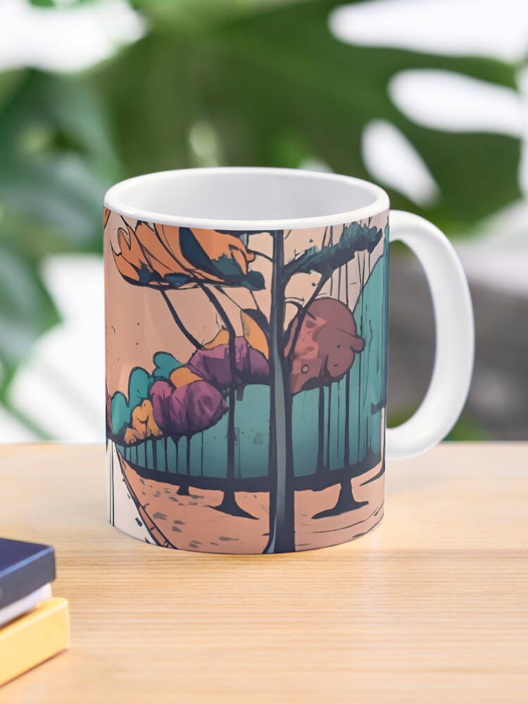 Thumbnail 1 of 6, Coffee Mug, Autumn Forest Minimalistic Drawing designed and sold by Patricks-Art.