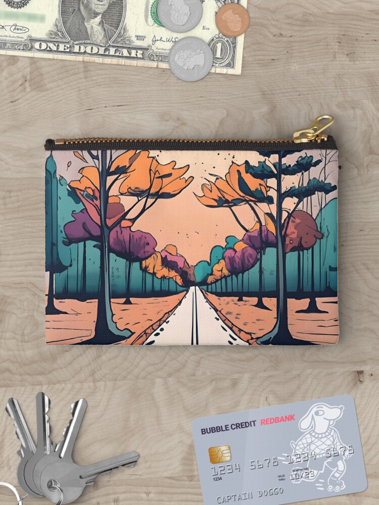 Thumbnail 3 of 4, Zipper Pouch, Autumn Forest Minimalistic Drawing designed and sold by Patricks-Art.