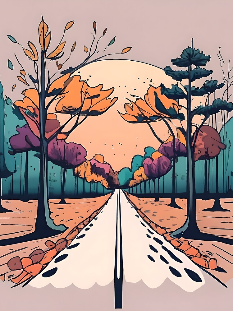 Thumbnail 5 of 5, Graphic T-Shirt, Autumn Forest Minimalistic Drawing designed and sold by Patricks-Art.