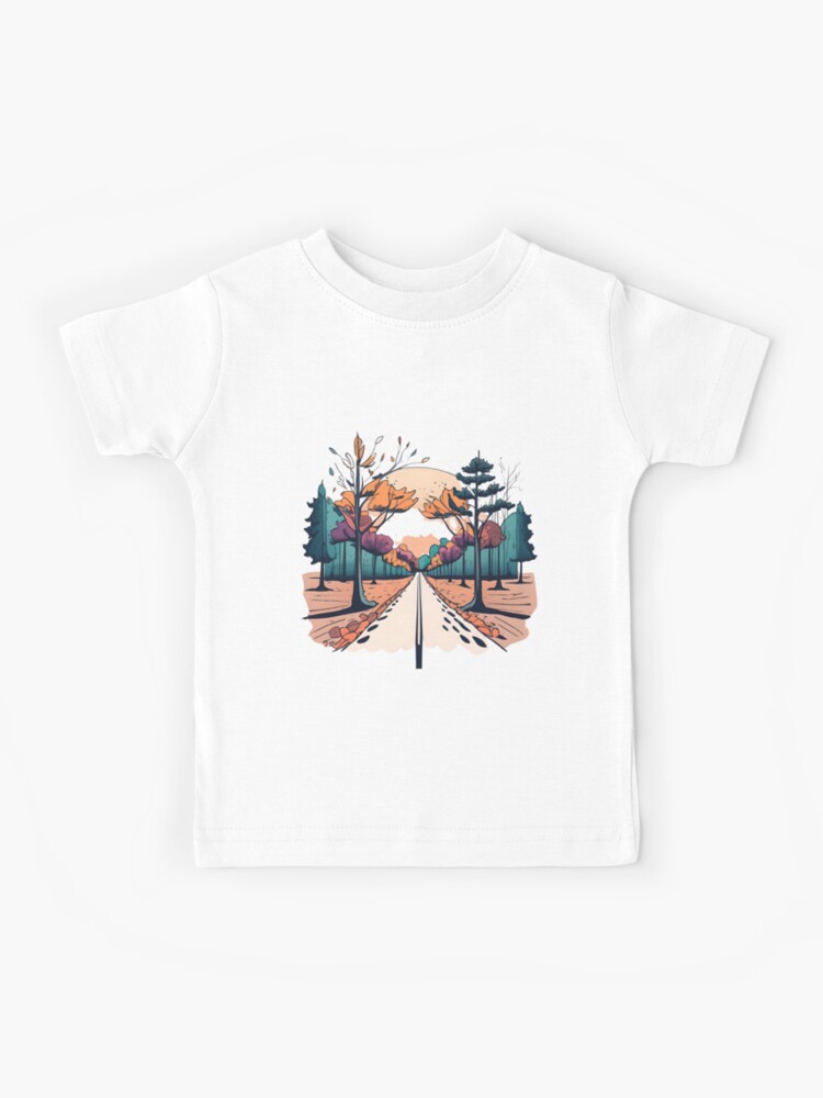 Thumbnail 1 of 2, Kids T-Shirt, Autumn Forest Minimalistic Drawing designed and sold by Patricks-Art.