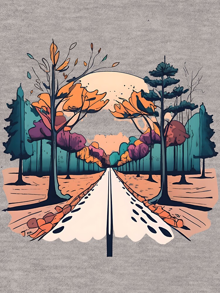 Thumbnail 7 of 7, Pullover Sweatshirt, Autumn Forest Minimalistic Drawing designed and sold by Patricks-Art.