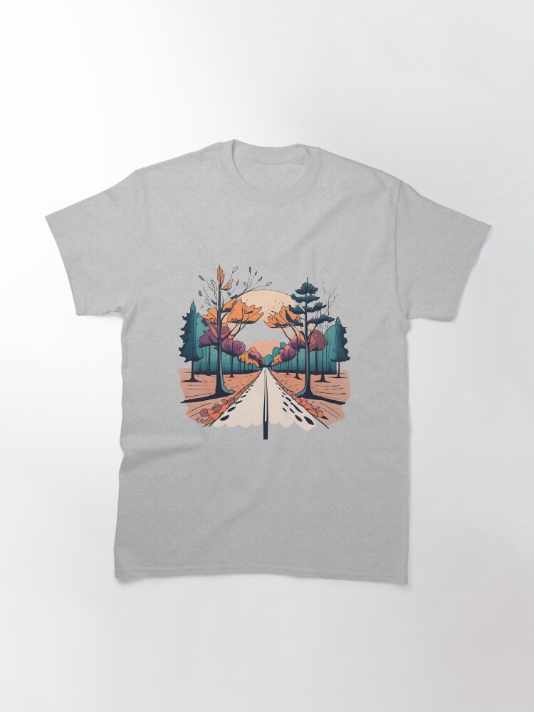 Thumbnail 3 of 7, Classic T-Shirt, Autumn Forest Minimalistic Drawing designed and sold by Patricks-Art.