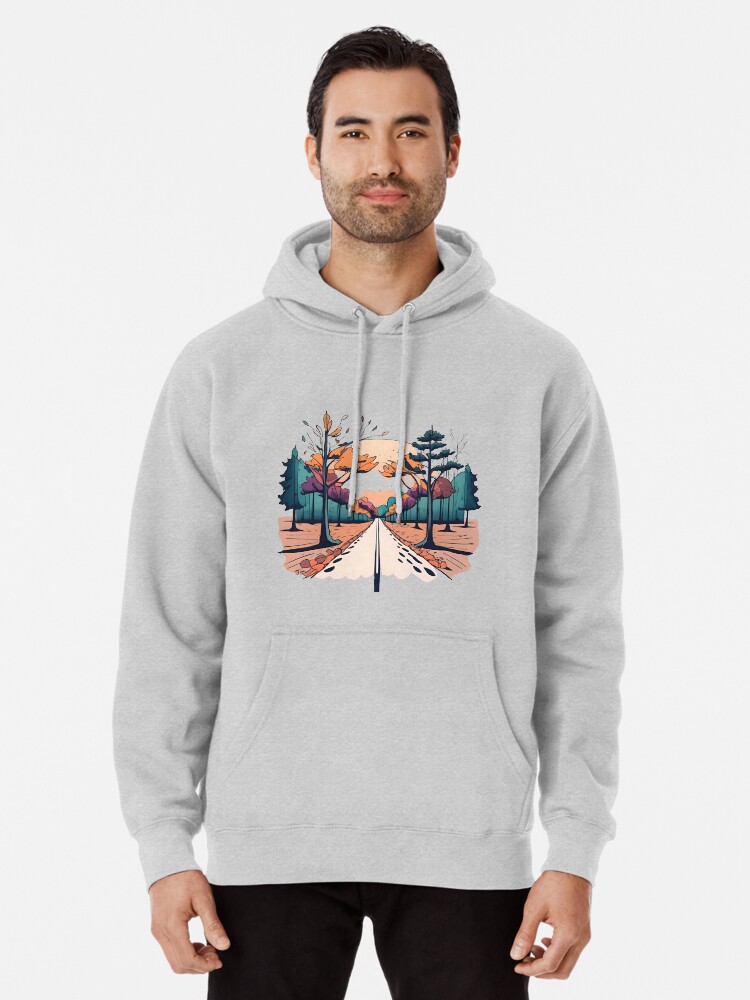 Thumbnail 1 of 5, Pullover Hoodie, Autumn Forest Minimalistic Drawing designed and sold by Patricks-Art.