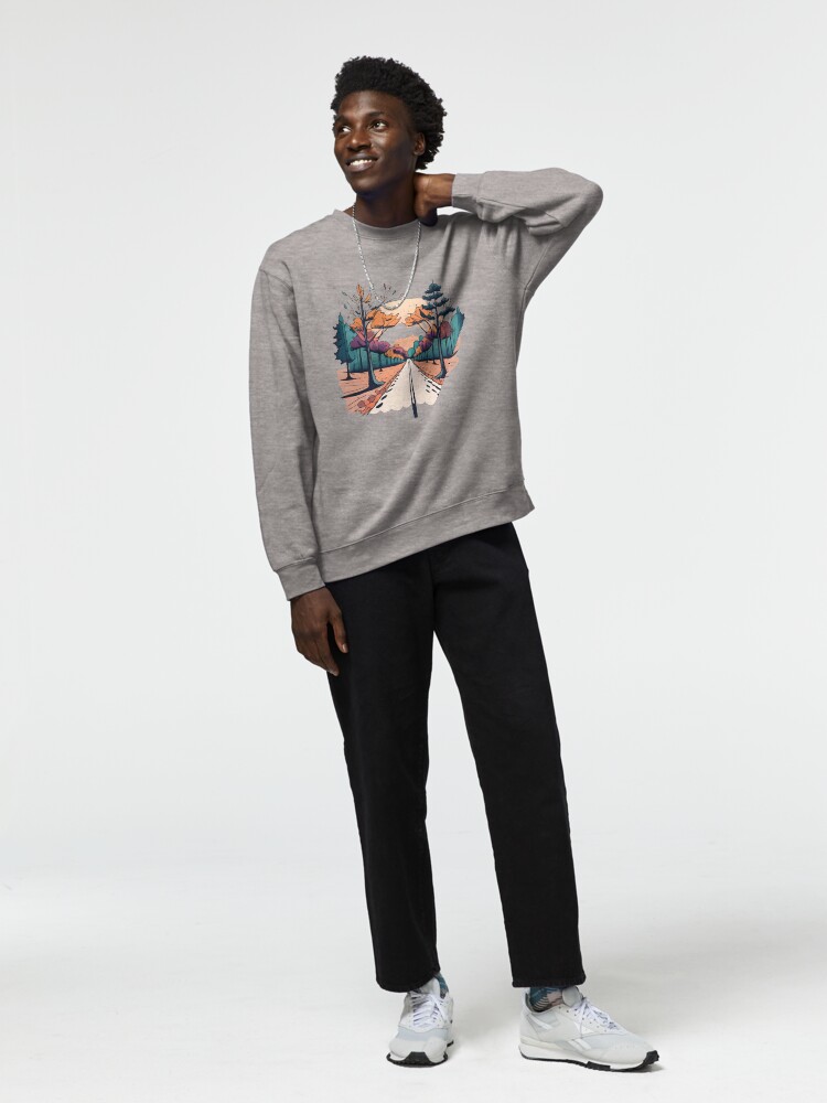Thumbnail 3 of 7, Pullover Sweatshirt, Autumn Forest Minimalistic Drawing designed and sold by Patricks-Art.