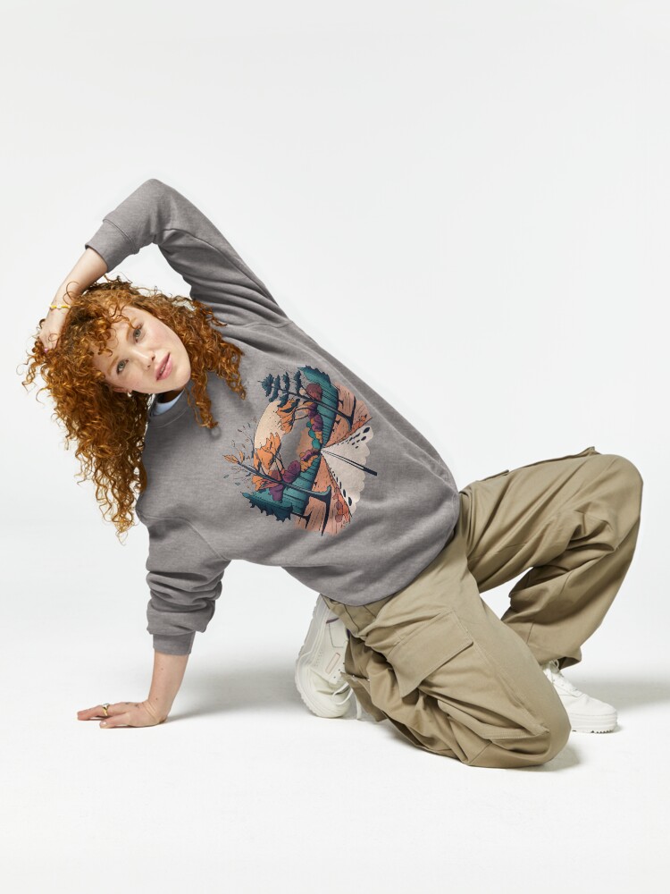 Thumbnail 6 of 7, Pullover Sweatshirt, Autumn Forest Minimalistic Drawing designed and sold by Patricks-Art.