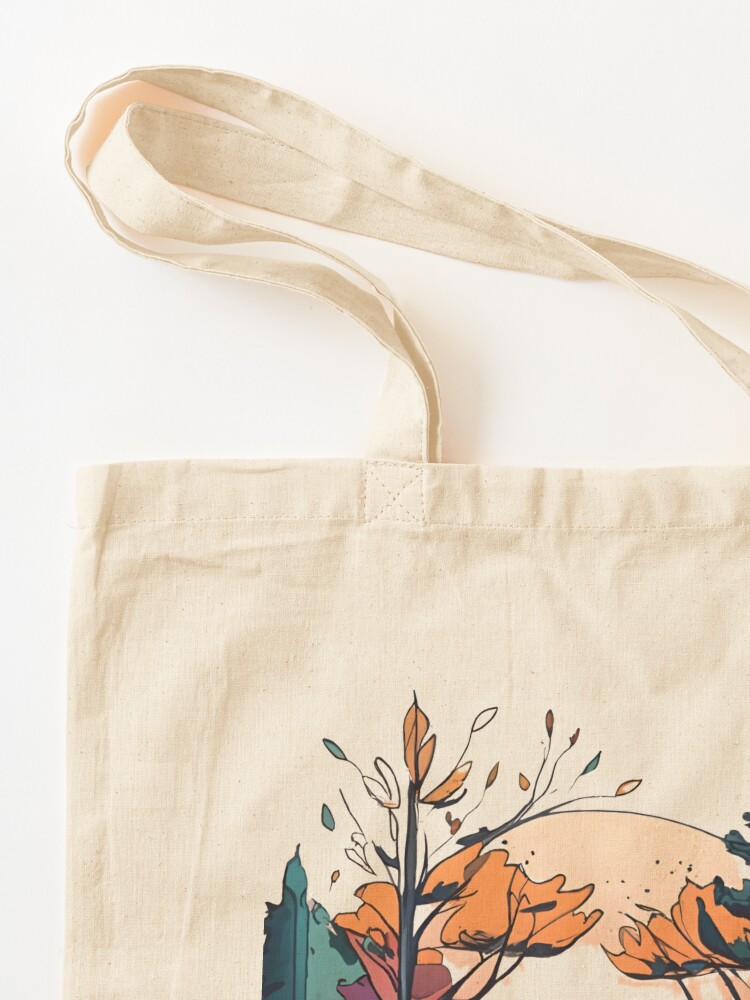 Thumbnail 3 of 5, Tote Bag, Autumn Forest Minimalistic Drawing designed and sold by Patricks-Art.
