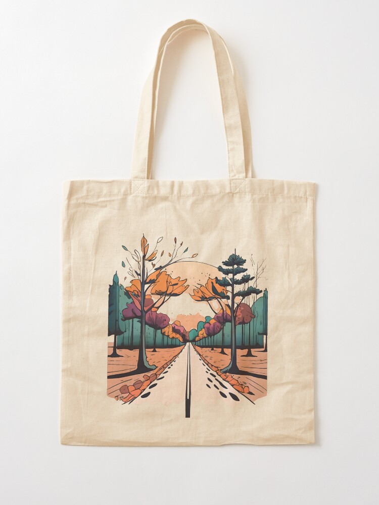 Thumbnail 2 of 5, Tote Bag, Autumn Forest Minimalistic Drawing designed and sold by Patricks-Art.