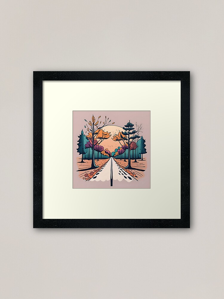 Thumbnail 1 of 7, Framed Art Print, Autumn Forest Minimalistic Drawing designed and sold by Patricks-Art.