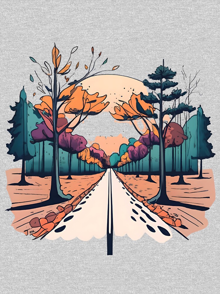 Thumbnail 6 of 6, Premium T-Shirt, Autumn Forest Minimalistic Drawing designed and sold by Patricks-Art.