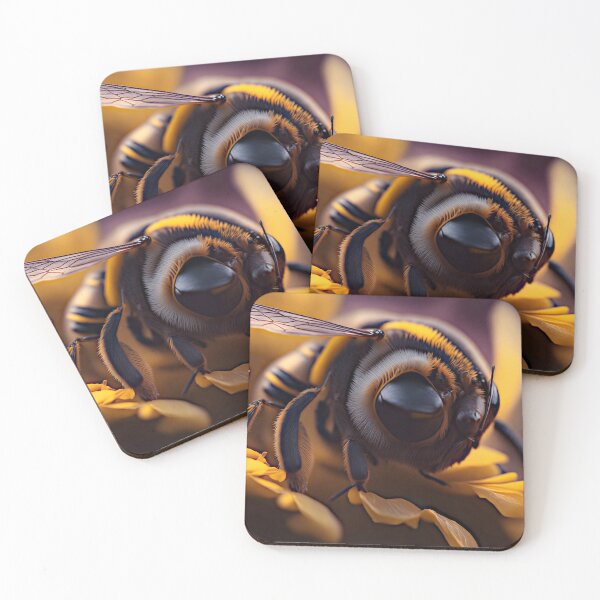 Item preview, "Bee-Zing Beauty: Realistic Macro Artwork with Bokeh Background" designed and sold by Best-Art-32.