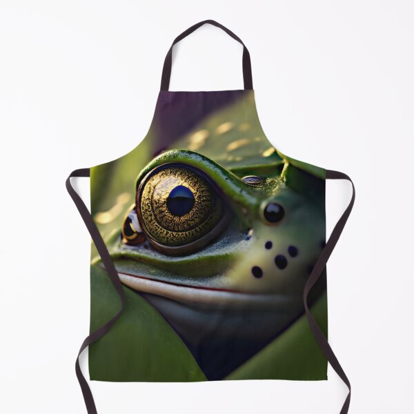 Item preview, "Enchanting Realism: Macro Artistry Captures Green Frog Amidst Lush Leafy Bokeh" designed and sold by Best-Art-32.