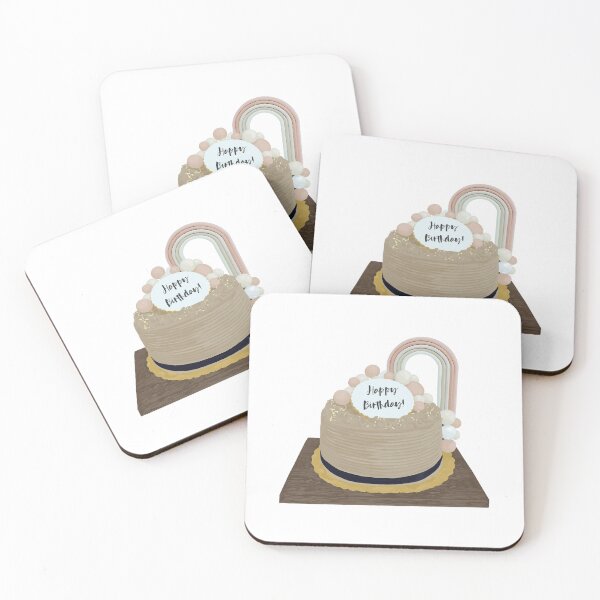 Item preview, Boho Happy birthday rainbow cake illustration, no background designed and sold by caydecreative.