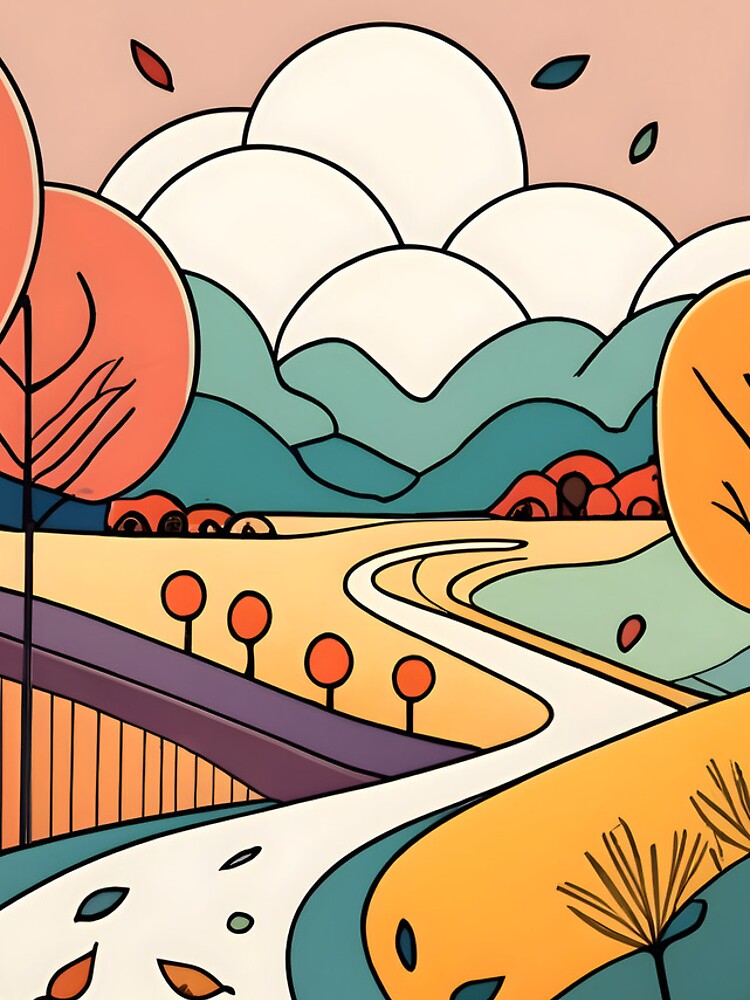Thumbnail 4 of 4, iPhone Case, Autumn Landscape Minimalistic Drawing designed and sold by Patricks-Art.