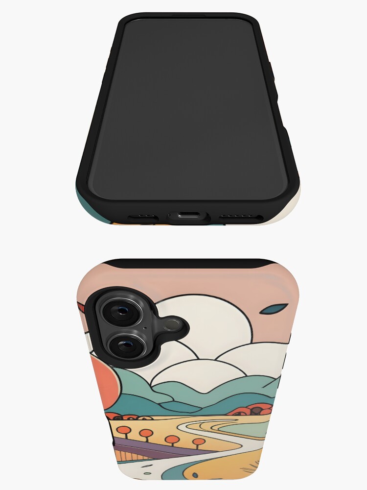 Thumbnail 3 of 4, iPhone Case, Autumn Landscape Minimalistic Drawing designed and sold by Patricks-Art.
