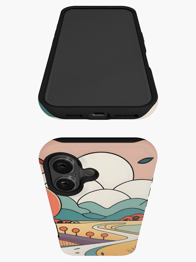 Thumbnail 3 of 4, iPhone Case, Autumn Landscape Minimalistic Drawing designed and sold by Patricks-Art.
