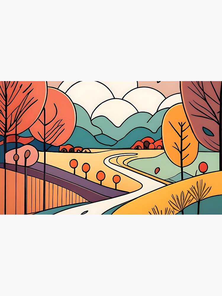 Thumbnail 6 of 6, Coffee Mug, Autumn Landscape Minimalistic Drawing designed and sold by Patricks-Art.