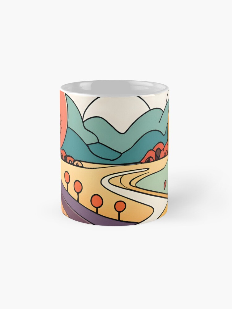 Thumbnail 4 of 6, Coffee Mug, Autumn Landscape Minimalistic Drawing designed and sold by Patricks-Art.