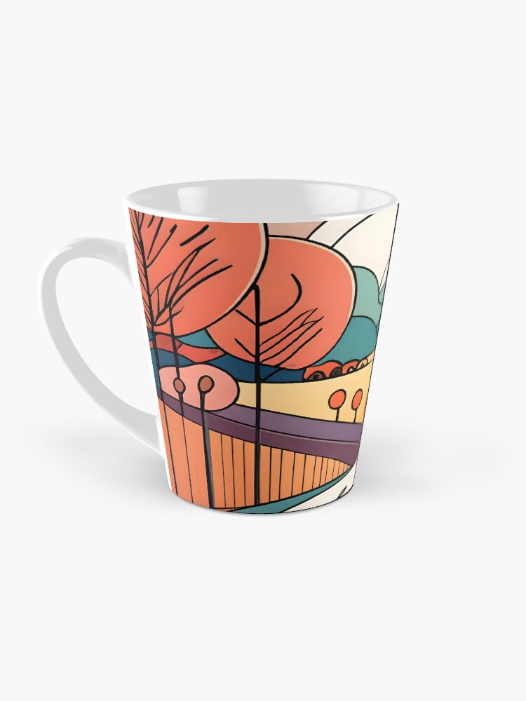 Thumbnail 3 of 4, Coffee Mug, Autumn Landscape Minimalistic Drawing designed and sold by Patricks-Art.