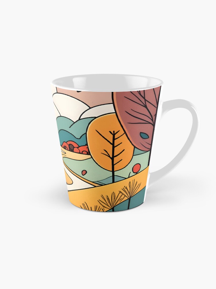 Thumbnail 1 of 4, Coffee Mug, Autumn Landscape Minimalistic Drawing designed and sold by Patricks-Art.
