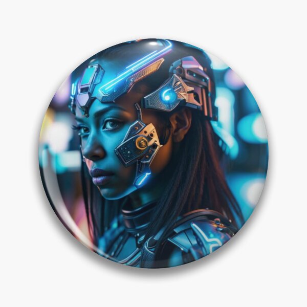 Item preview, cyborg girl  designed and sold by AiArtCreations1.
