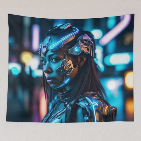 Item preview, cyborg girl  designed and sold by AiArtCreations1.