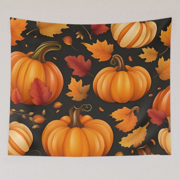 Item preview, A pumpkin pattern in orange tones for autumn designed and sold by depthsofthemind.