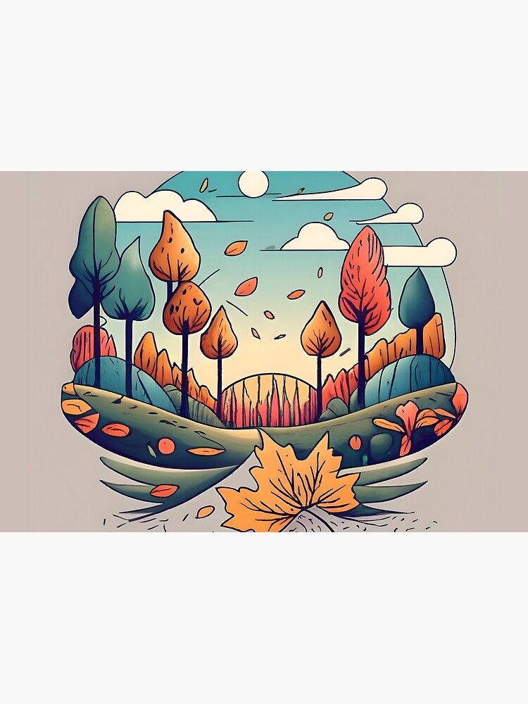 Thumbnail 2 of 2, Jigsaw Puzzle, Autumn Forest Minimalistic Drawing designed and sold by Patricks-Art.